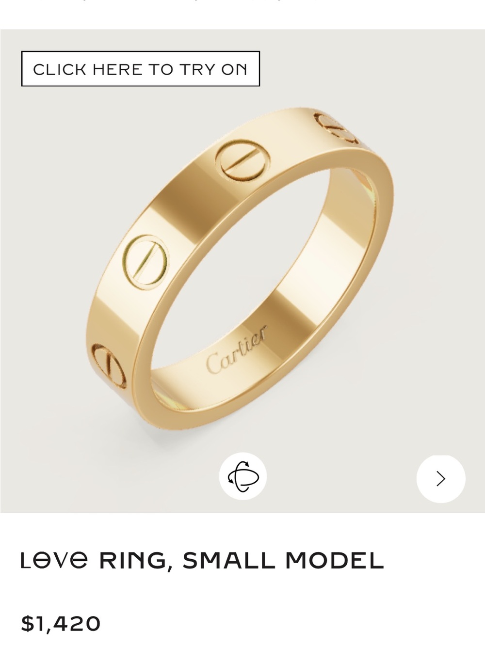 Cartier Love Ring in Yellow Gold